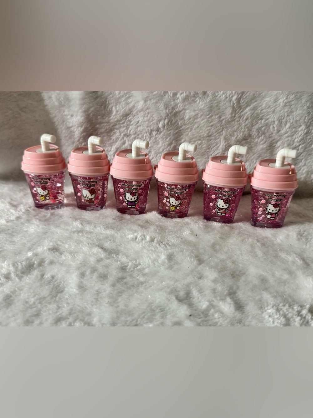 Hello Kitty Pink Glitter Drink-Shaped Lip Gloss - 6